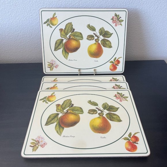 Royal Table Cork-Backed Placemats 12"X9" FRUIT CLASSICS Set of 4 In Box England - Picture 3 of 8